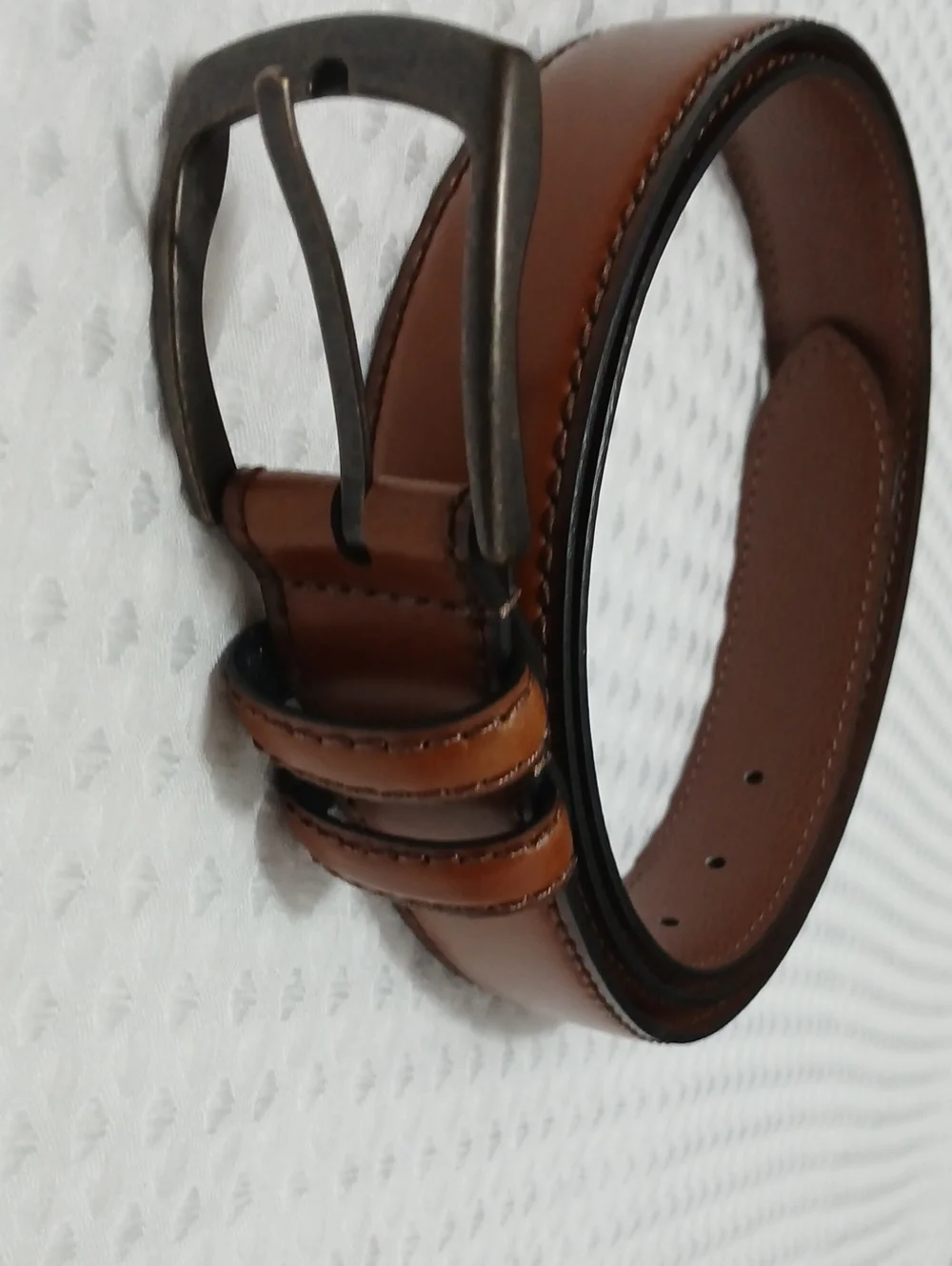 Men's Full Grain Italian Leather Classic Cognac Brown Belt 46/115